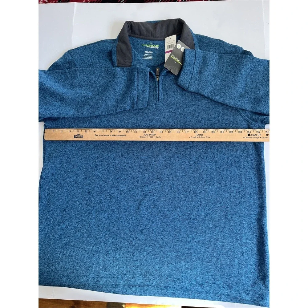 Haggar In Motion Mens Sz XXL 1/4 Zip Pullover‎ Sweater Gray Heather.